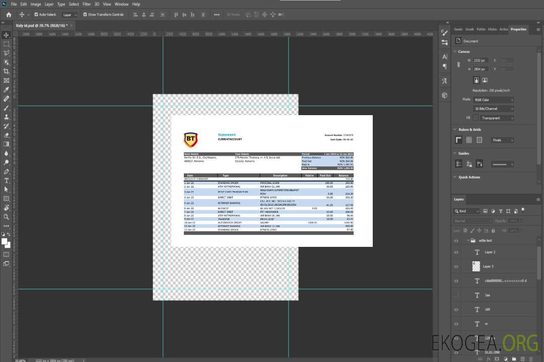 Roumanie Banca Transilvania excel pdf version 2 template